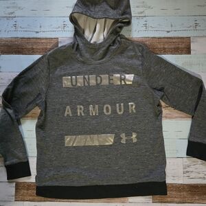 Women's Gray & Black Under Armour Hooded Sweater with Reflective Logo